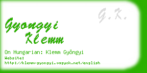 gyongyi klemm business card