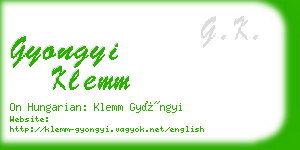 gyongyi klemm business card